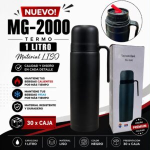Termo 1 L liso negro · Caja x30