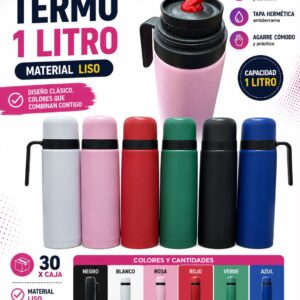 Termo 1 L material liso · Caja x30
