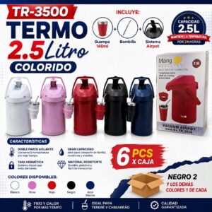 Termo Airpot 2,5 L con guampa y bombilla · Caja x6