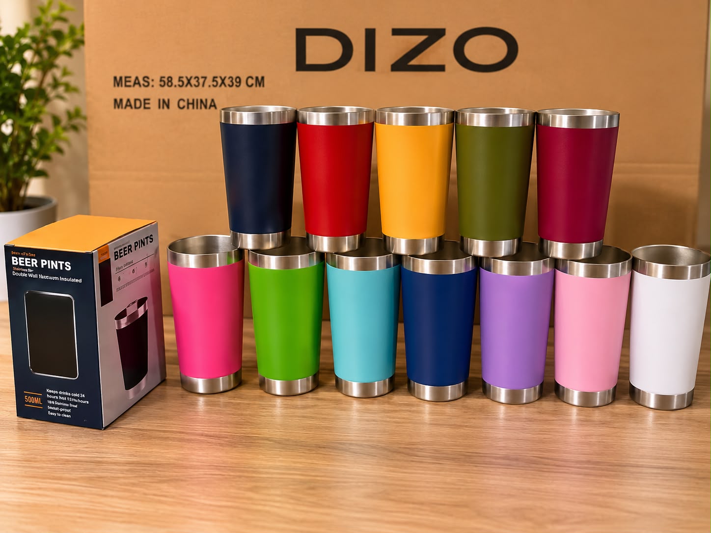 Vaso térmico 473 ml surtido · Caja x75