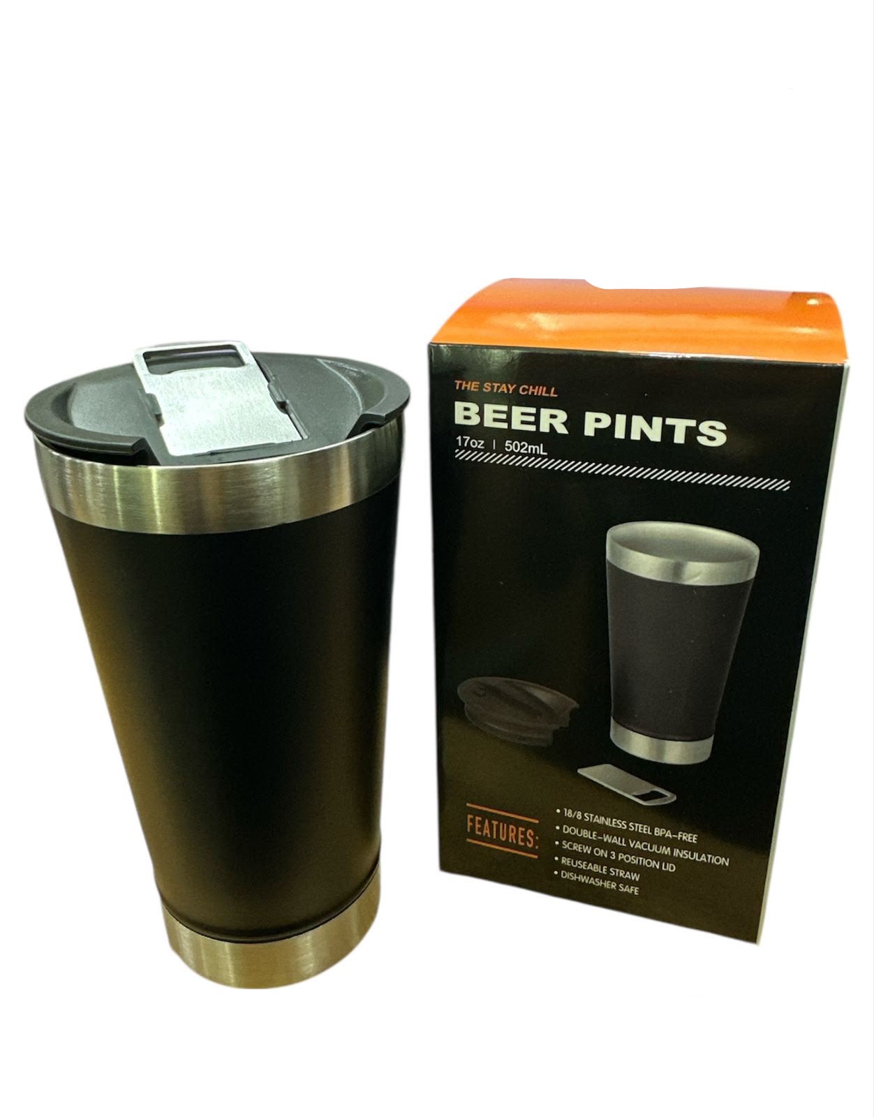 Vaso térmico 473 ml negro · Caja x75