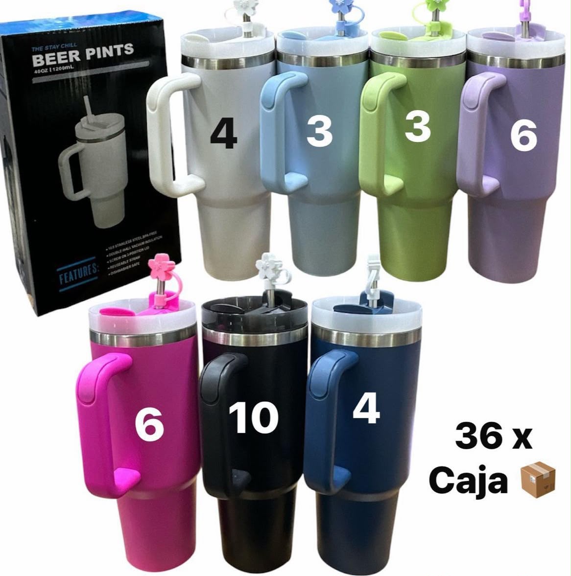 Vaso térmico 1,2 L con manija · Caja x36