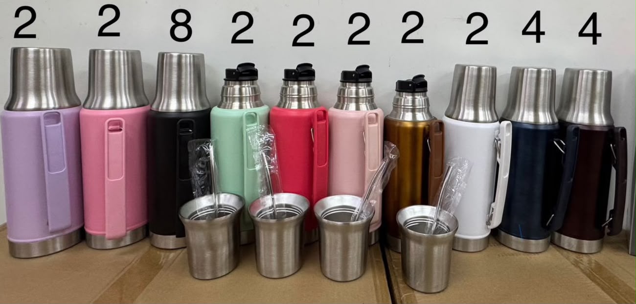 Termo 1,2 L un pico con bombilla · Caja x30
