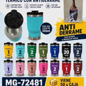 Porta lata térmico antiderrame 420 ml · Caja x50