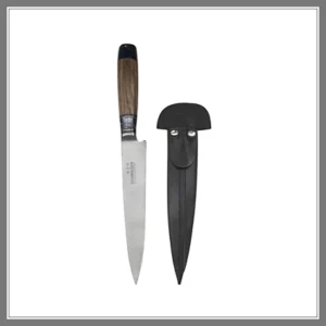 Cuchillo Regional Hoja Acero Inox Schmieden 16 CM Encabado en Maderao Mater Ecologico y Vaina Vaquet - Madu