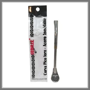 Bombilla Pala Ancha Doble Caño Acero Inox 18 CM - Madu