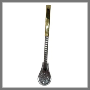 Bombilla Plana Ancha Doble Caño Br Torneado 18 CM - Madu