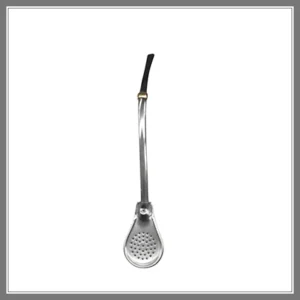 Bombilla con Caño y Pala de Acero Inox con Detalle de Bronce, Largo 17 Cms - Madu