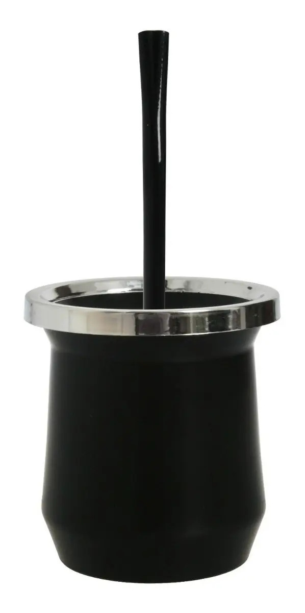 Mate Y Bombilla Polipropileno Resistente Doble Capa Térmico Negro Polipropileno Mola - Image 2