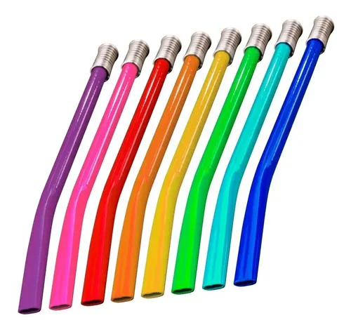 500 Bombillas Por Mayor Aluminio Pintado De Colores Oferta Negro - Image 5