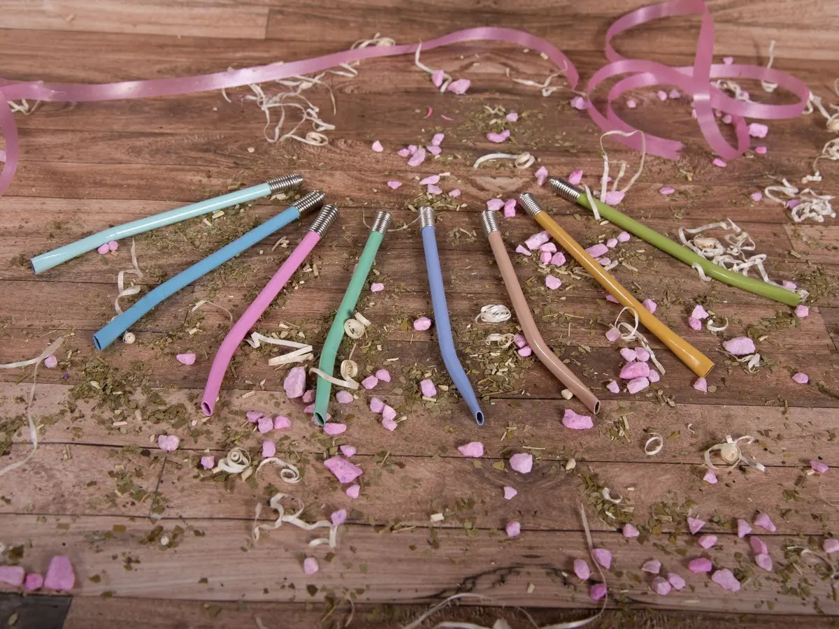 500 Bombillas Por Mayor Aluminio Pintado De Colores Oferta Negro - Image 7
