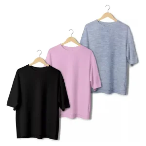 Pack X 3 Remera Oversize Lisa Algodon Jersey Peinado Premium