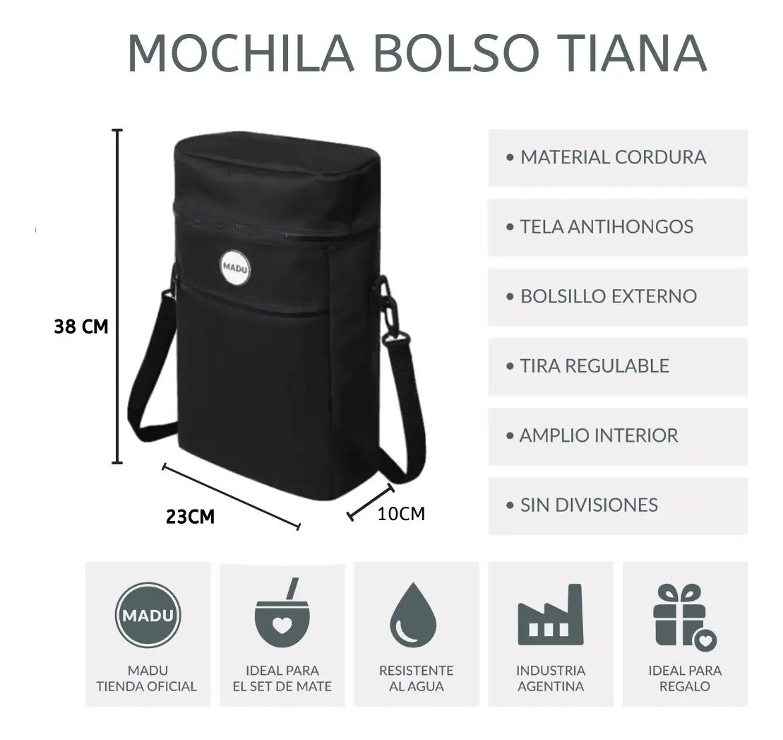 Set Equipo Matero Estuches Yerba Azucar Bolso Tiana Madu - Image 5