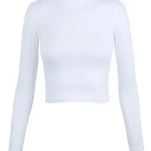 Pack X3 Remera Algodón Lisa Cuello Alto Básica Mangas Mujer