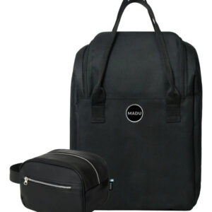 Set Matero Mochila Austral Neceser Ecocuero Impermeable Madu Negro
