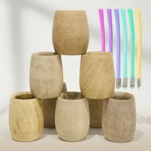 6 Mates De Madera Para Pintar Y Bombillas Colores Por Mayor