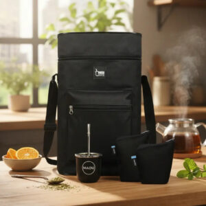 Set Equipo Mate Bombilla Yerbera Azucarera Y Bolso