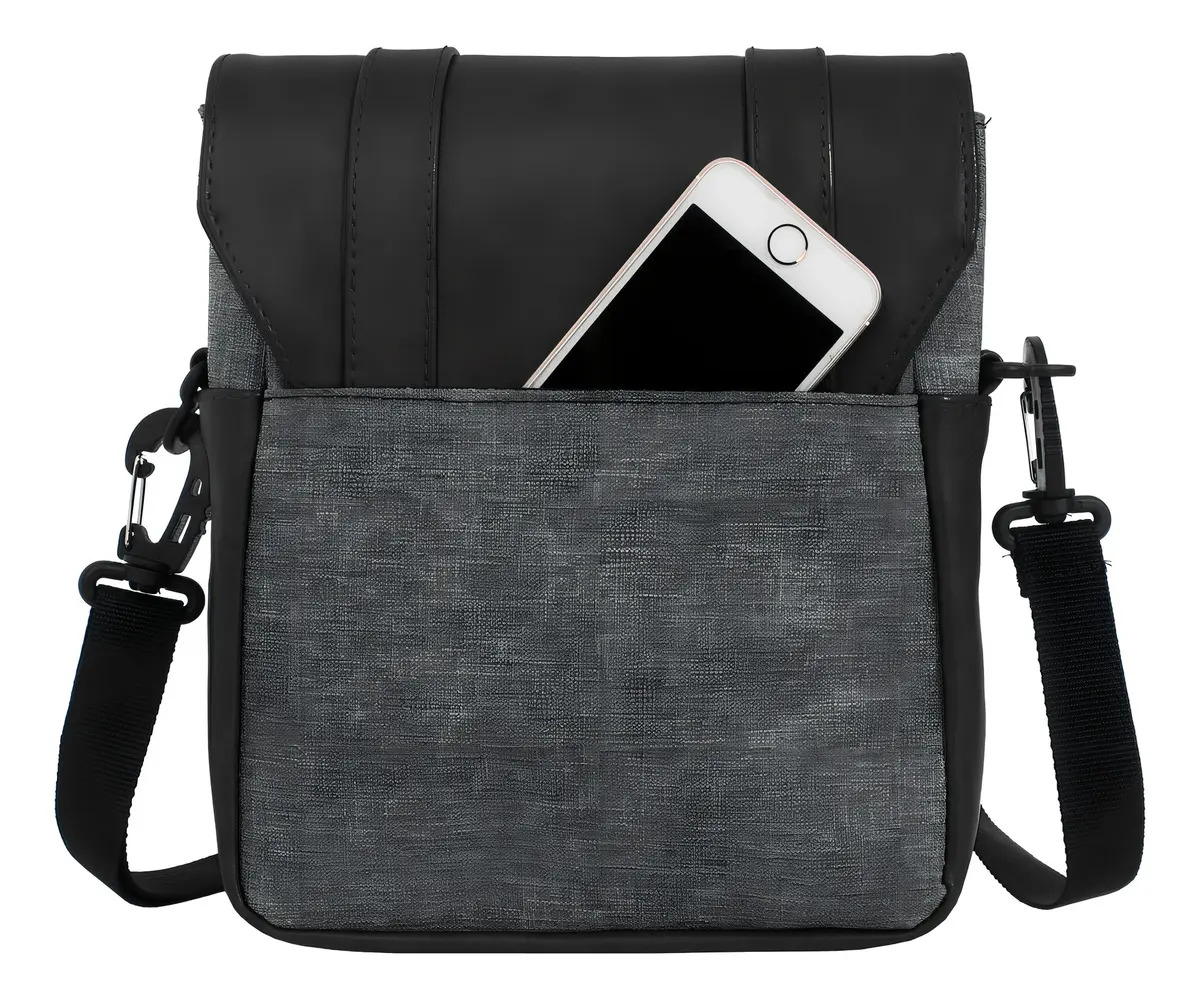 Bandolera Porta Celular Rustica Unisex Adventure Madu Color Gris - Negro - Image 4
