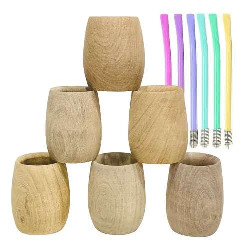 30 Mates De Madera Para Pintar Y Bombillas Colores Por Mayor Marrón Claro Lisa