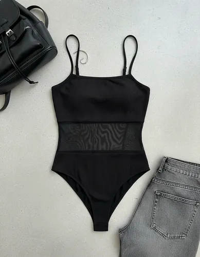 Body Club Musculosa Top Tul Morley Mujer Negro Unico