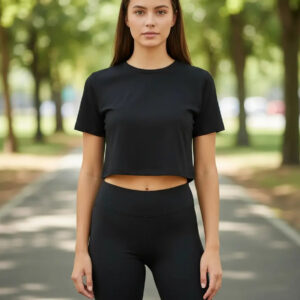 Combo 4 Calzas Biker 4 Boxy Crop Top Mujer Deportivo Negro