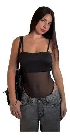 Body Club Musculosa Top Tul Morley Mujer Negro Unico - Image 3