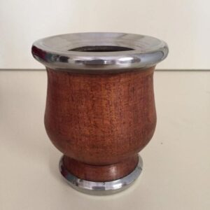 Mate Bocón Liso de Algarrobo con Virola de Acero