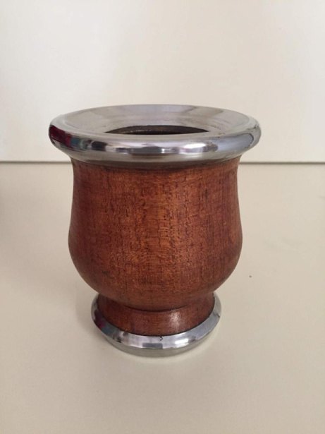 Mate Bocón Liso de Algarrobo con Virola de Acero — mate de algarrobo por mayor