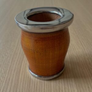 Mate Perita Boca Plana de Algarrobo con Virola de Acero