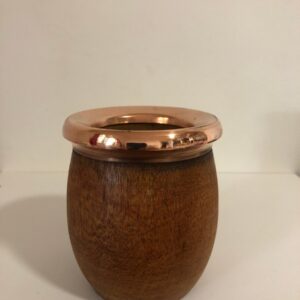 Mate Barrilito Liso de Algarrobo con Virola de Cobre