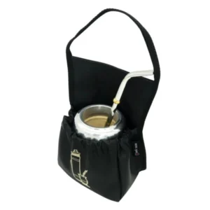Portamate Eco Cuero para Auto Bordado Negro y Pastel - Madu