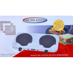 Anafe Electrico 2 Hornallas Embassy Blanco
