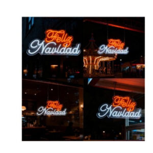 Cartel Neon Led 679 Feliz Navidad 45X24