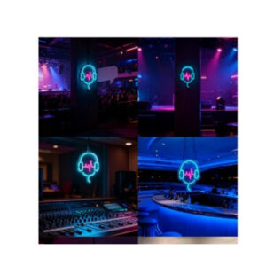 Cartel Neon Led 686 dj Auricular Musica 23X34