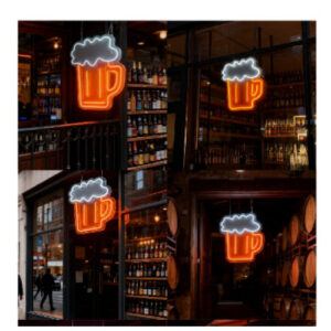 Cartel Neon Led 693 Jarra Cerveza 27X35
