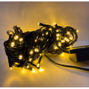 LUZ 100 LED CABLE VERDE 8M CALIDO 489