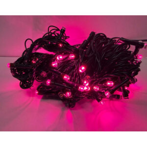 LUZ 100 LED CABLE VERDE 8M ROSADO 490