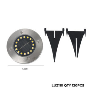 LAMP JARDIN SOLAR ESTACA REDONDO GRIS 110 8l x 4u