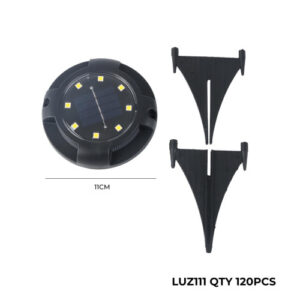 LAMP JARDIN SOLAR ESTACA NEGRO 111 8 LEDS x 4 un