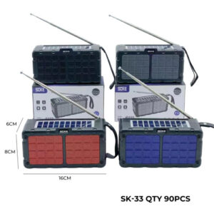 PARLANTE SOLAR BT/USB/FM SK-33