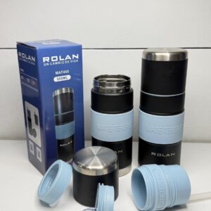 Termo Mate Listo Autocebante 500ml Rolan Negro - BULTO CERRADO X 50 UNIDADES