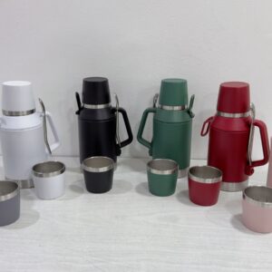 Kit Termo 1000ml Acero 304 Tapa Mate + Mate y Bombilla Negro - BULTO CERRADO X 30 UNIDADES