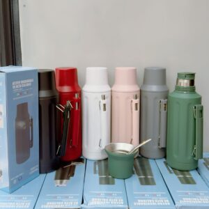 Termo 1200ml Tapa Mate y Bombilla Tapon System Negro - BULTO CERRADO X 24 UNIDADES